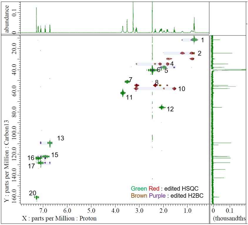 Edited HSQC and Edited H2BC NMR spectra, JNM-ECZL 500R