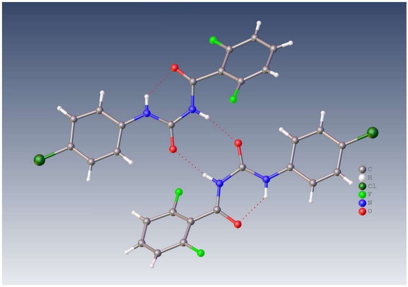 Electron diffraction structure analysis of Diflubenzuron, XtaLAB Synergy-ED